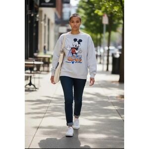 Mickey Unlimited Sweatshirt Unisex XL Gray Vintage 90s Mickey Mouse Graphic USA